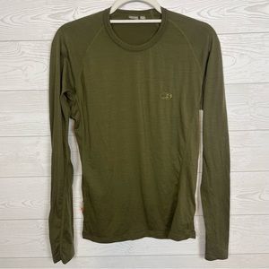 Icebreaker Merino Wool Bodyfit 200 Crewneck Base Layer Shirt Size Medium Green